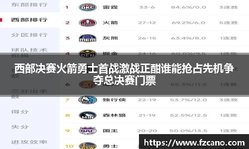 西部决赛火箭勇士首战激战正酣谁能抢占先机争夺总决赛门票
